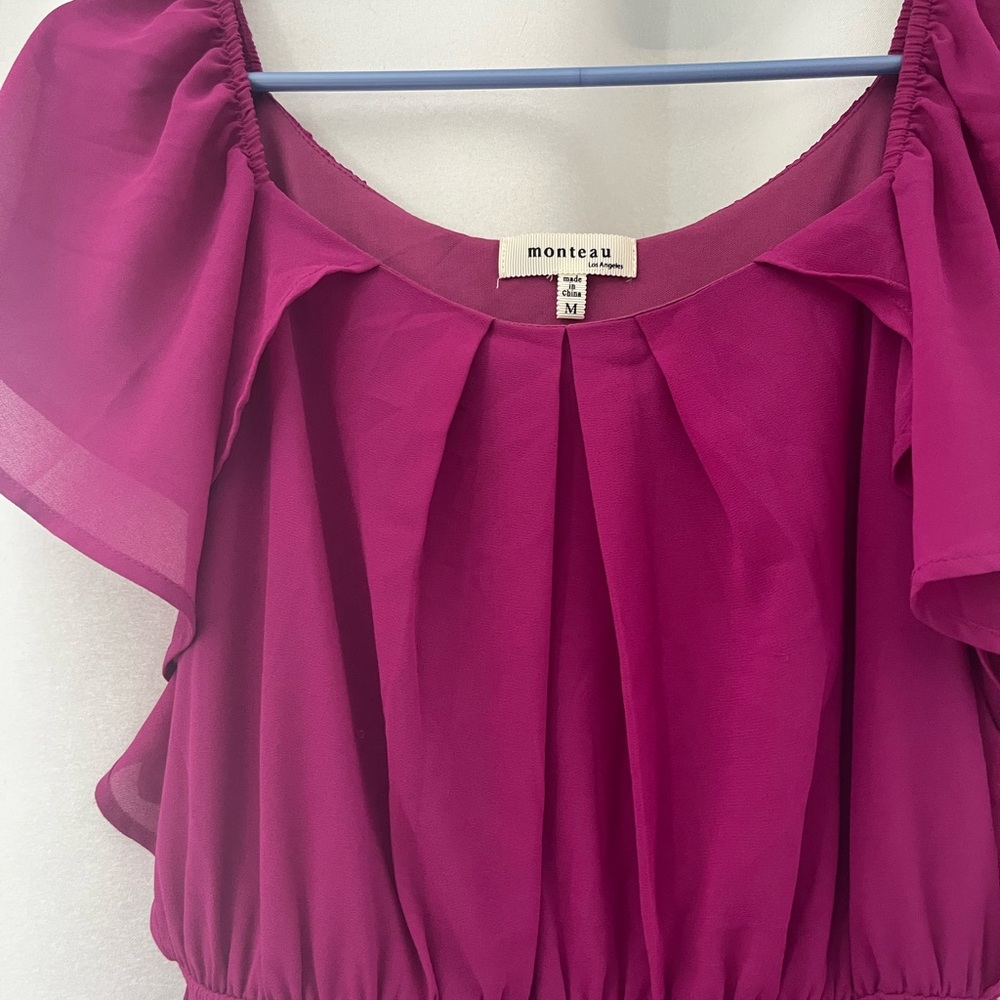 Magenta dress, midi length